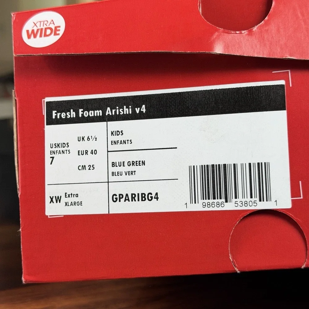 New Balance FF Arishi V4 Big Kids Size 7 Running Shoes Blue Green GPARIBG4 New